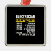 Funny Electricia Apparel, Mannen met een uurtarief Metalen Ornament (Voorkant)