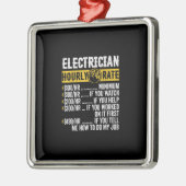 Funny Electricia Apparel, Mannen met een uurtarief Metalen Ornament (Links)
