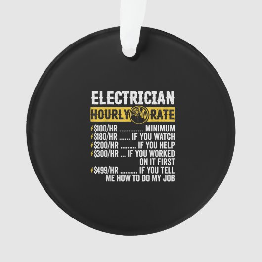 Funny Electricia Apparel, Mannen met een uurtarief Ornament (voorkant)