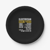 Funny Electricia Apparel, Mannen met een uurtarief Papieren Bordje (Voorkant)