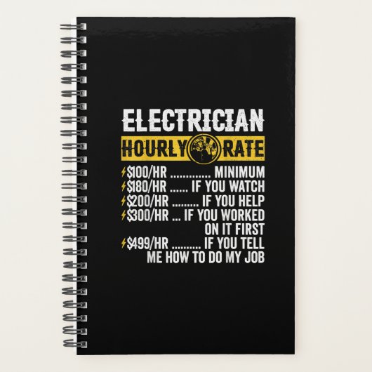 Funny Electricia Apparel, Mannen met een uurtarief Planner (Voorkant)