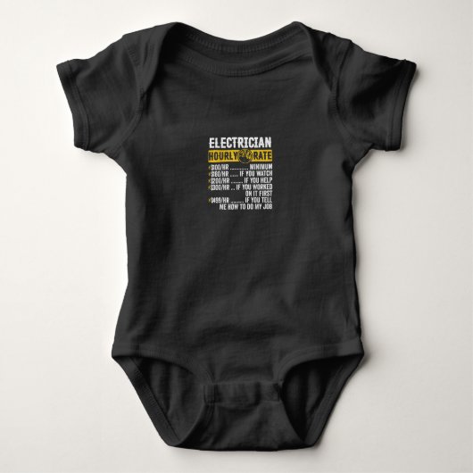 Funny Electricia Apparel, Mannen met een uurtarief Romper (Voorkant)