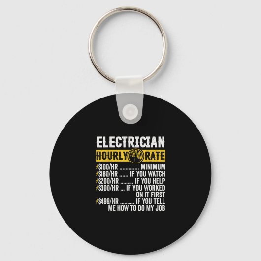 Funny Electricia Apparel, Mannen met een uurtarief Sleutelhanger (Voorkant)