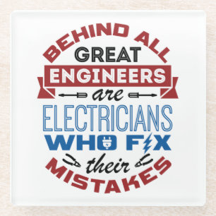 Funny Electricia Fix Mistakes Sarcastisch Gezegde Glazen Onderzetter