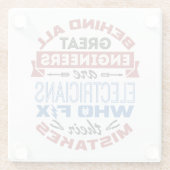 Funny Electricia Fix Mistakes Sarcastisch Gezegde Glazen Onderzetter (Achterkant)