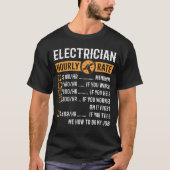 Funny Electricia geeft electrice een uurtarief T-shirt (Voorkant)
