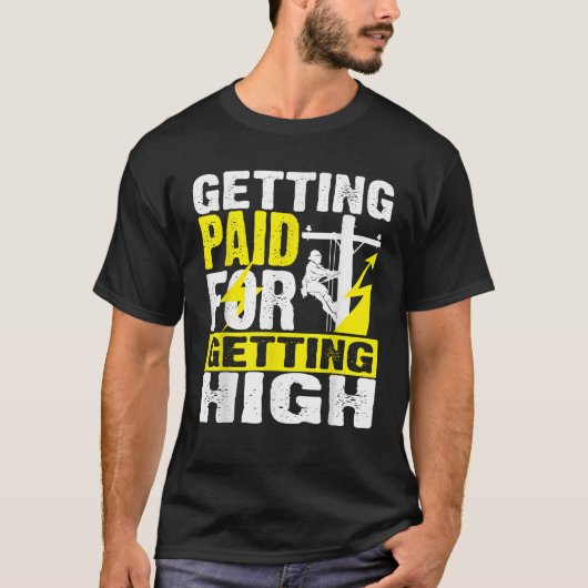 Funny Electricia Gift Electrical Power Lineman Me T-shirt (Voorkant)
