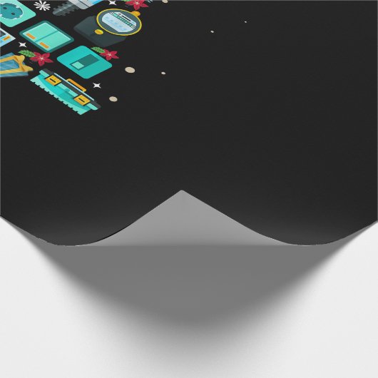 Funny Electricia kerstboom Cadeaupapier (Hoek)