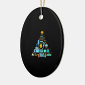 Funny Electricia kerstboom Keramisch Ornament (Links)