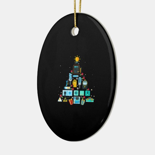 Funny Electricia kerstboom Keramisch Ornament (Links)