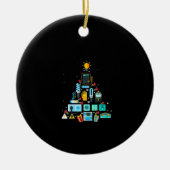 Funny Electricia kerstboom Keramisch Ornament (Voorkant)
