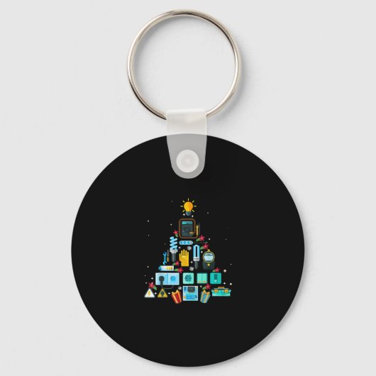 Funny Electricia kerstboom Sleutelhanger (Voorkant)