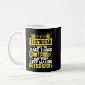 Funny Electricia Mannen Papa Lineman Electronics  Koffiemok (Links)