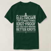 Funny Electricia Mannen Papa Lineman Electronics T-shirt (Design voorkant)