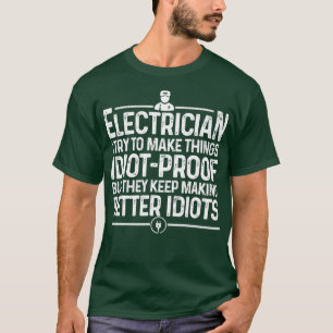 Funny Electricia Mannen Papa Lineman Electronics T-shirt