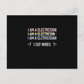 Funny Electricia Shirt, ik knip snoeren. Briefkaart (Voorkant)