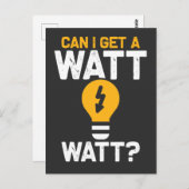 Funny Electricia Watt Pun Electric Engineering Briefkaart (Voorkant / Achterkant)