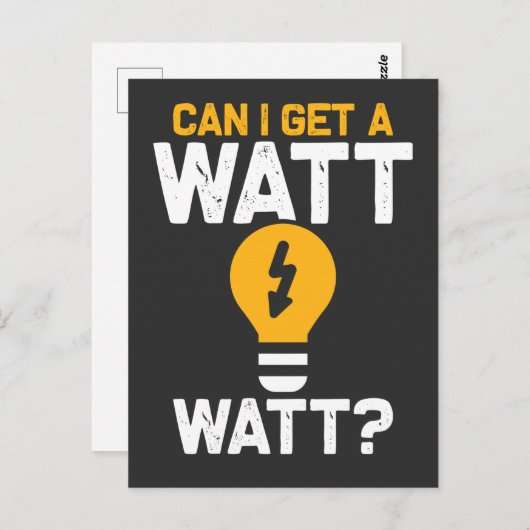 Funny Electricia Watt Pun Electric Engineering Briefkaart (Voorkant / Achterkant)