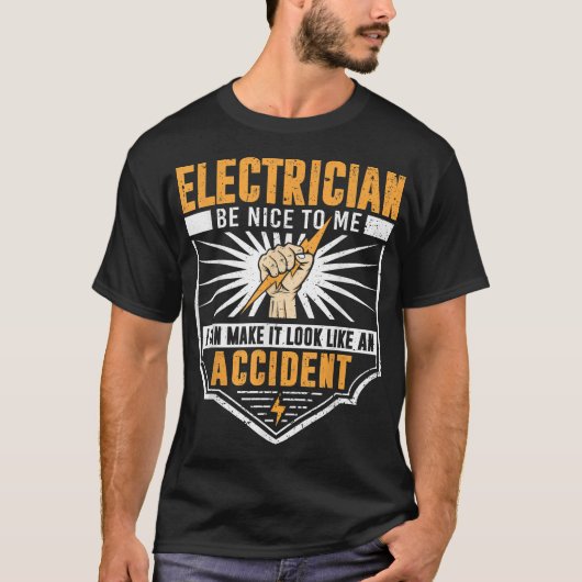 Funny Electrician Art Men Electrical Engineer Humo T-shirt (Voorkant)