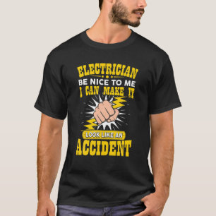 Funny Electrician Art Men Electrical Engineer Humo T-shirt
