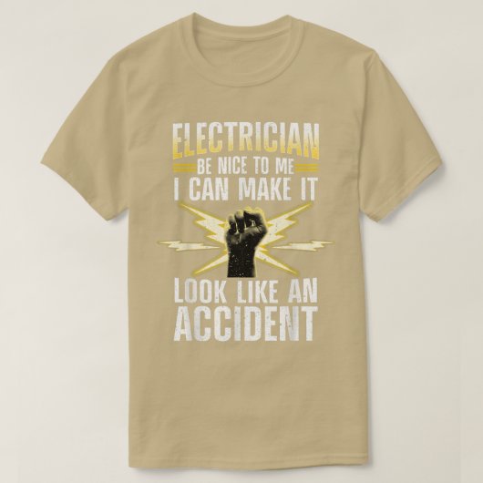 Funny Electrician Art Men Electrical Engineer Humo T-shirt (Design voorkant)