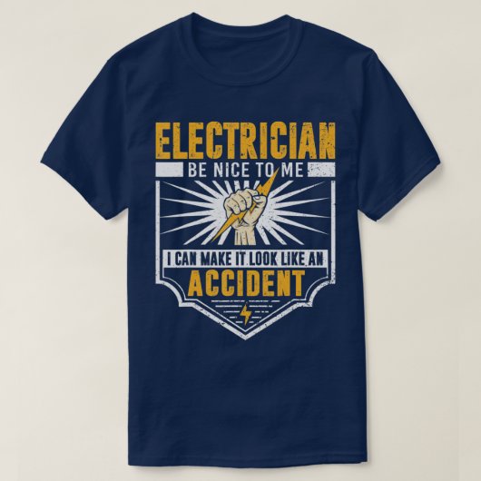 Funny Electrician Art Men Electrical Engineer Humo T-shirt (Design voorkant)
