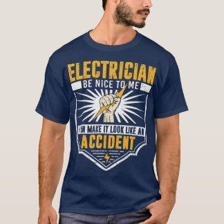 Funny Electrician Art Men Electrical Engineer Humo T-shirt