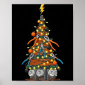 Funny Electrician Christmas Tree Xmas Graphic Men Poster (Voorkant)