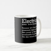 Funny Electrician Definition Electric Cable Koffiemok (Voorkant rechts)