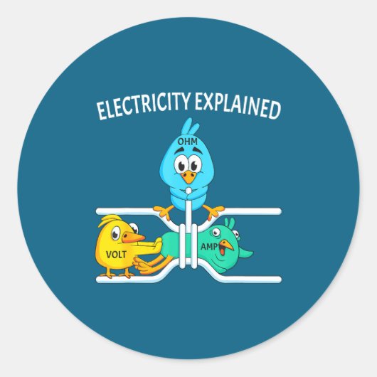 Funny Electrician For Men Women Electricity Engine Ronde Sticker (Voorkant)