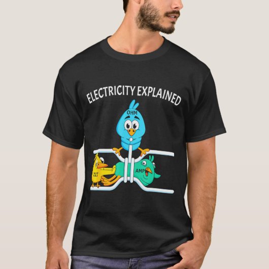 Funny Electrician For Men Women Electricity Engine T-shirt (Voorkant)