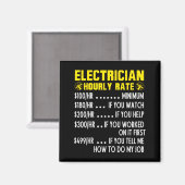 Funny Electrician Hourly Rate Pricing Chart  Magneet (Voorkant / Achterkant)