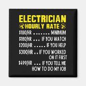 Funny Electrician Hourly Rate Pricing Chart  Magneet (Voorkant)