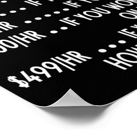 Funny Electrician Hourly Rate Pricing Chart  Poster (Hoek)