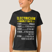 Funny Electrician Hourly Rate Pricing Chart  T-shirt (Voorkant)