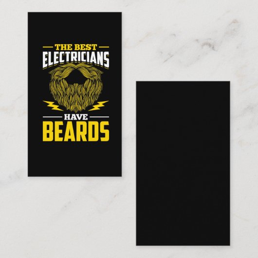 Funny Electrician Man Beards Mustache Humor Visitekaartje (Voorkant / Achterkant)