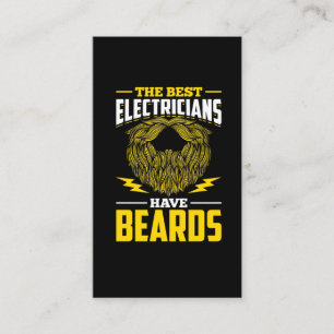 Funny Electrician Man Beards Mustache Humor Visitekaartje