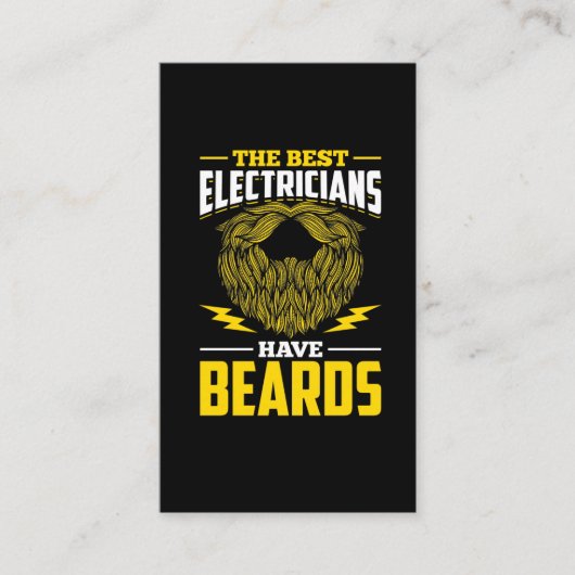Funny Electrician Man Beards Mustache Humor Visitekaartje (Voorkant)