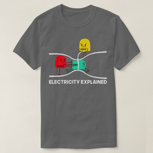 Funny Electricity legde uit wat de leerkracht Nerd T-shirt (Design voorkant)