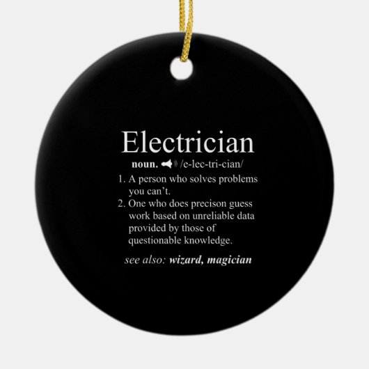 Funny Electro Definition Electrical Engineer Keramisch Ornament (Voorkant)