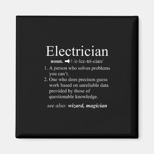 Funny Electro Definition Electrical Engineer Magneet (Voorkant)