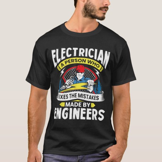Funny Electro Lineman vader van me T-shirt (Voorkant)