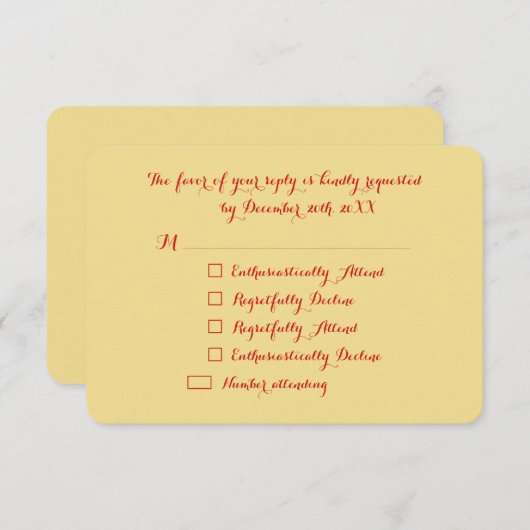 Funny Elegant Custom Holiday kerstparty RSVP (Voorkant / Achterkant)