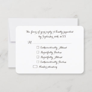 Funny Elegant Custom Party RSVP Invitation Kaart
