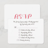 Funny Elegant Custom Party RSVP Invitation Kaart (Voorkant / Achterkant)