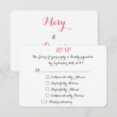 Funny Elegant Custom Wedding RSVP Invitation Kaart (Voorkant / Achterkant)