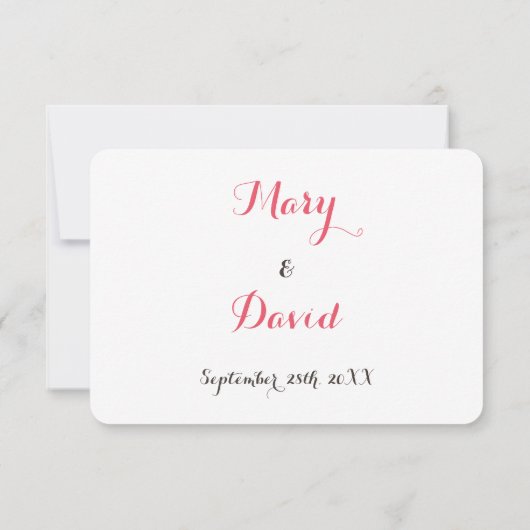 Funny Elegant Custom Wedding RSVP Invitation Kaart (Achterkant)