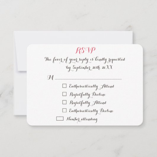 Funny Elegant Custom Wedding RSVP Invitation Kaart (Voorkant)