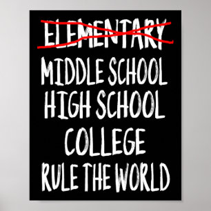 Funny Elementary School Afstuderen 6th Grade Gradu Poster