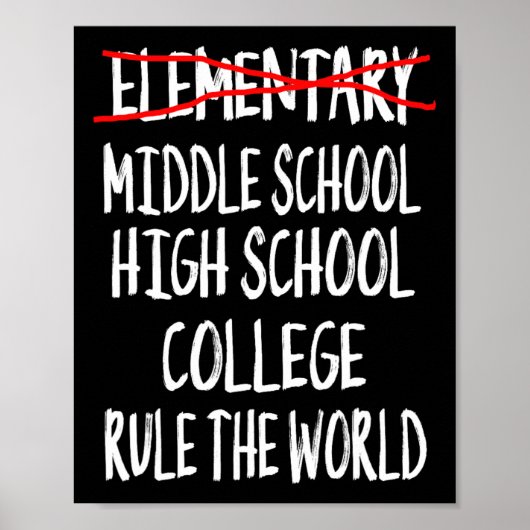 Funny Elementary School Afstuderen 6th Grade Gradu Poster (Voorkant)